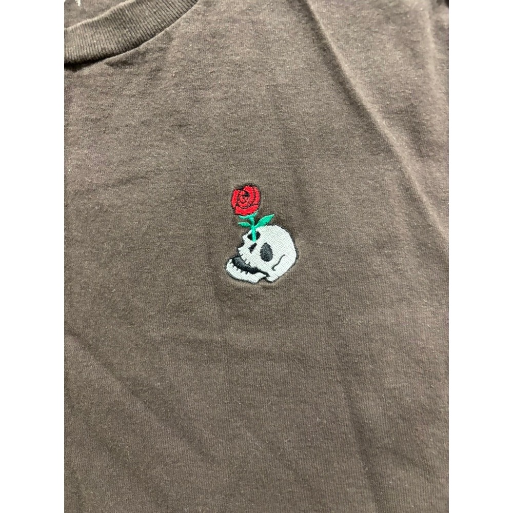 Riot Society T Shirt Men XXL Brown Skull Rose Graphic Cotton Short Sleeve - Picture 5 of 9